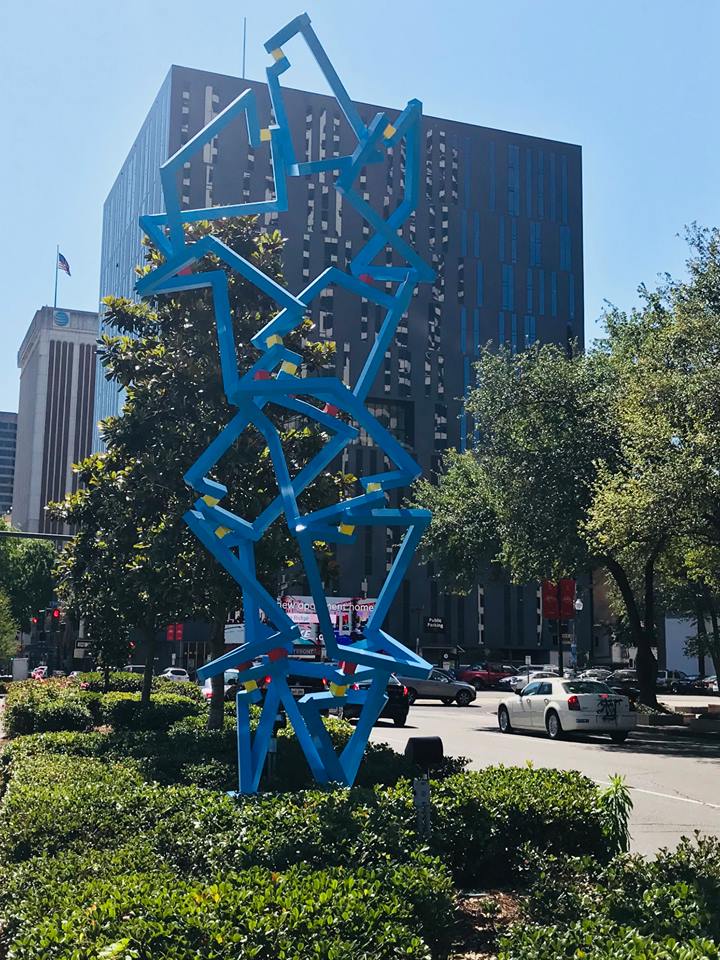 Froebel’s Gifts: Blue Circuit.   New Orleans. Poydras Corridor Sculpture Exhibition,