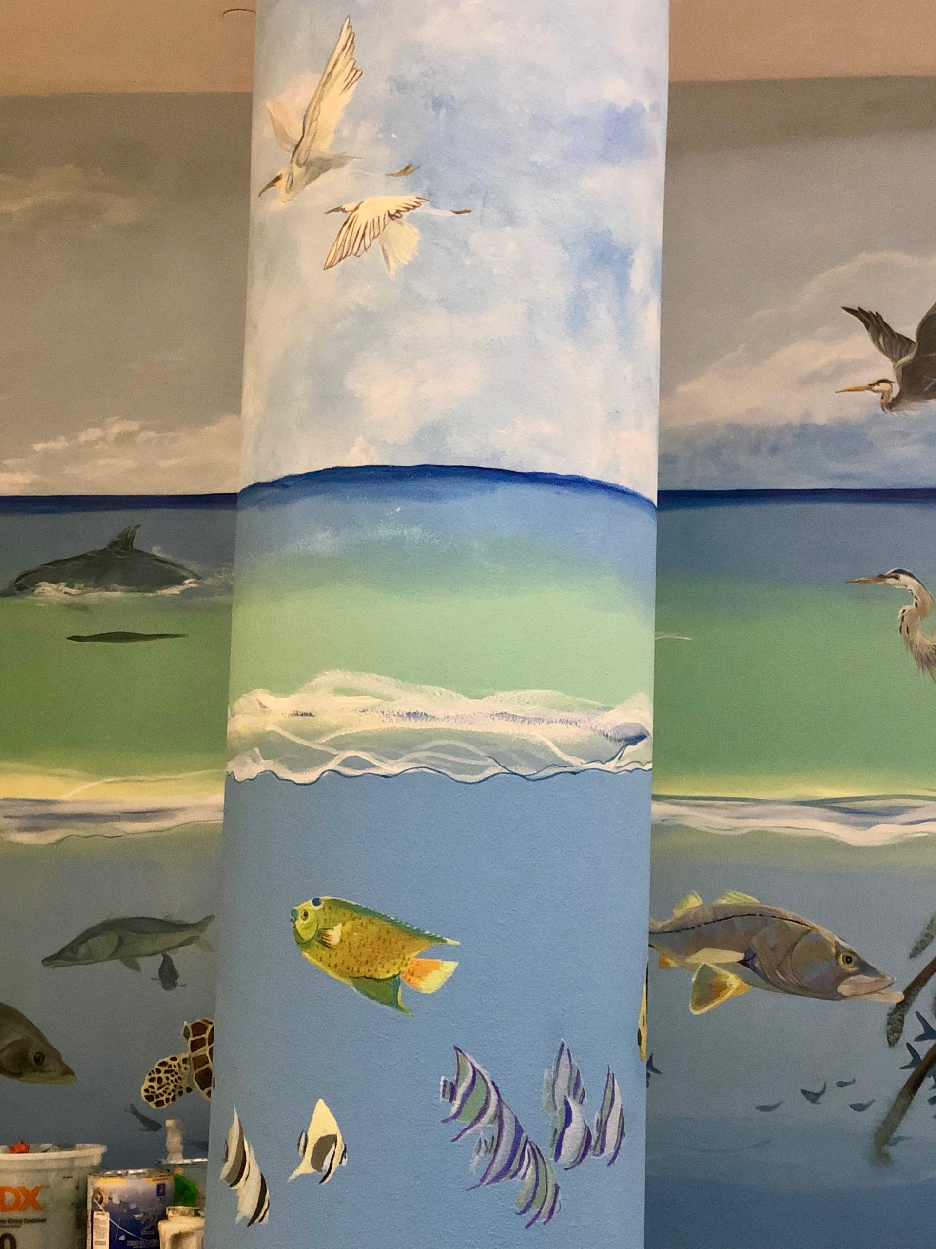 Local bird and marine life mural
