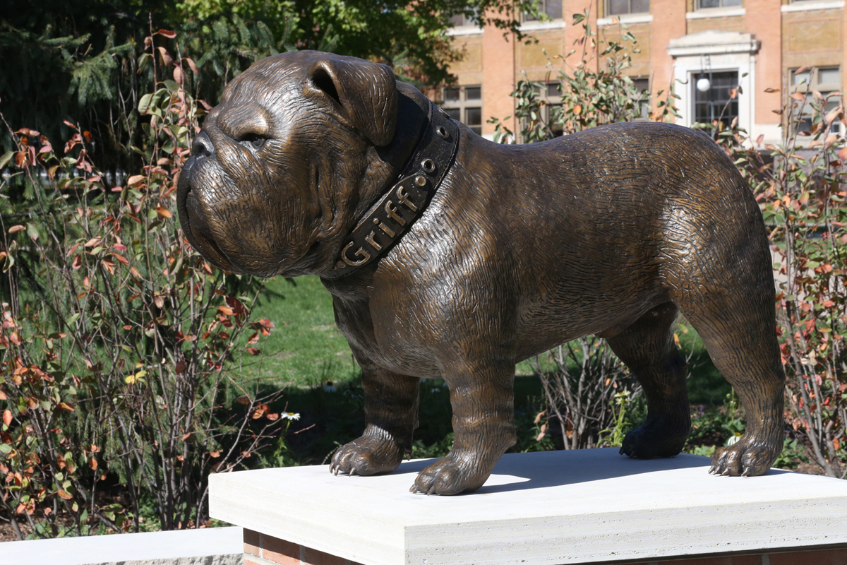 Bulldog Mascot, Bulldog Plaza