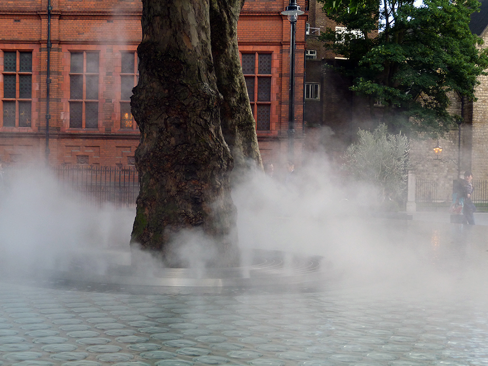 Fountain Fog Effects Enchant at Tadoa Ando’s Masterful water feature “Silence”