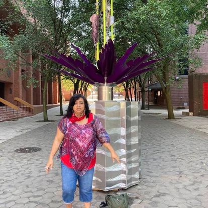 “Three Sisters” A  Rain Keeping Sculpture  collaboration of Alison Newsome and  Native American Wampanoag  Artist Deborah Spears Moorehead