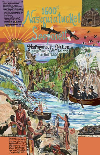 Providence River Mural” 2019″  by Native American Wamapanoag Artist  Deborah Spears Moorehead