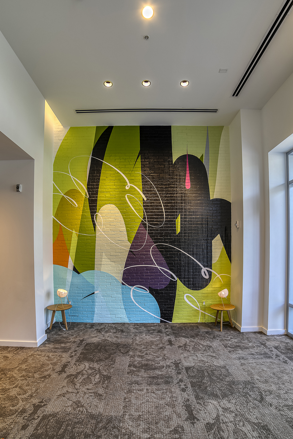 Interior mural, Renaissance Hotel Atlanta Airport, 14′ x 10′, 2017.