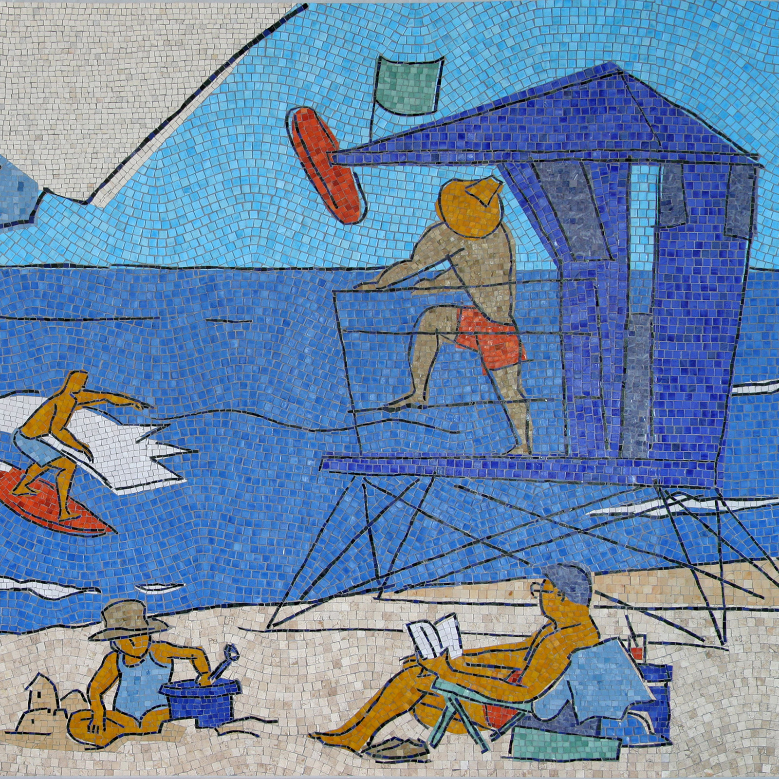 A Day at the Beach Mosaic Mural
