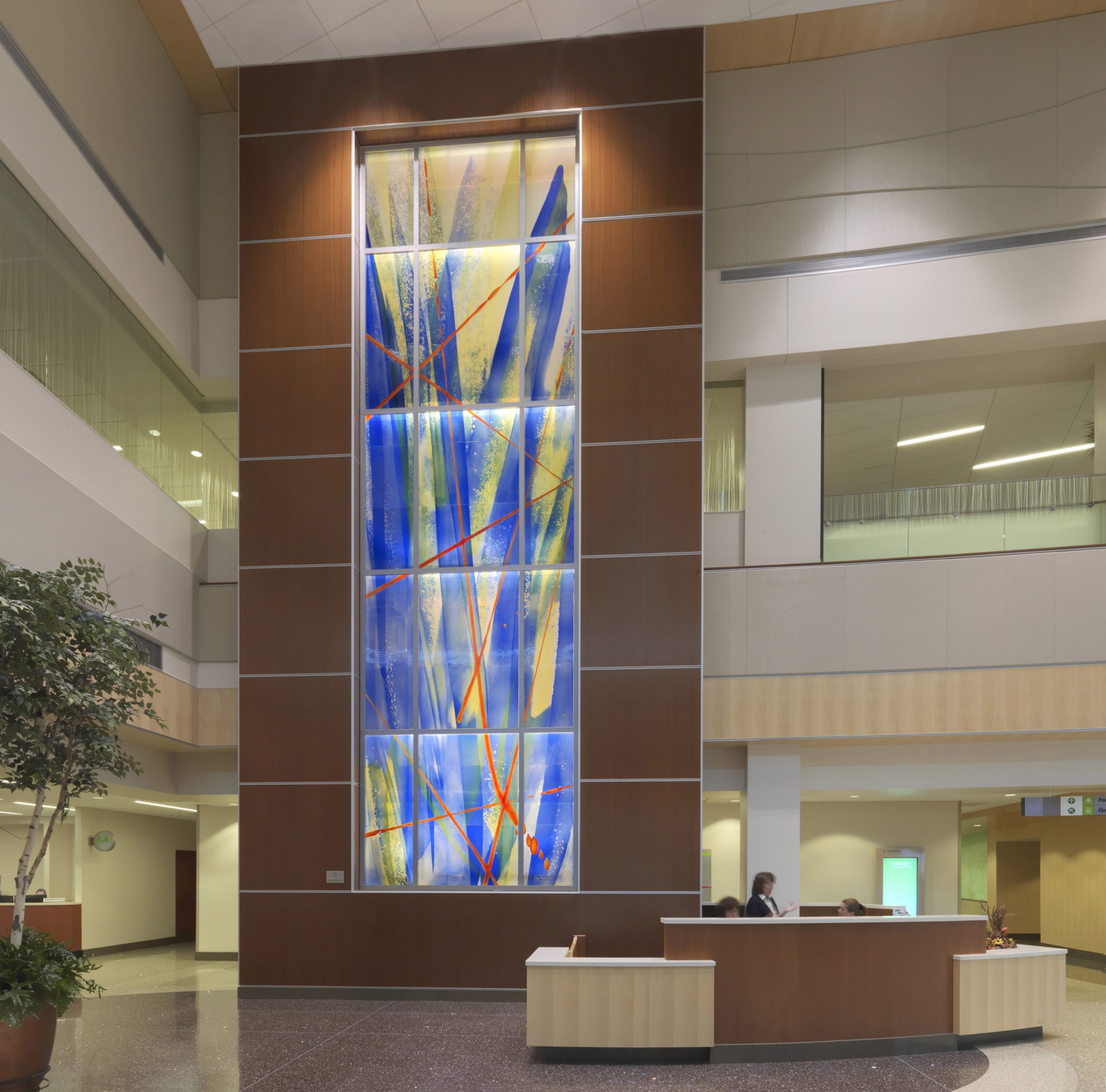Blown glass murals for Parkview Regional Medical Center