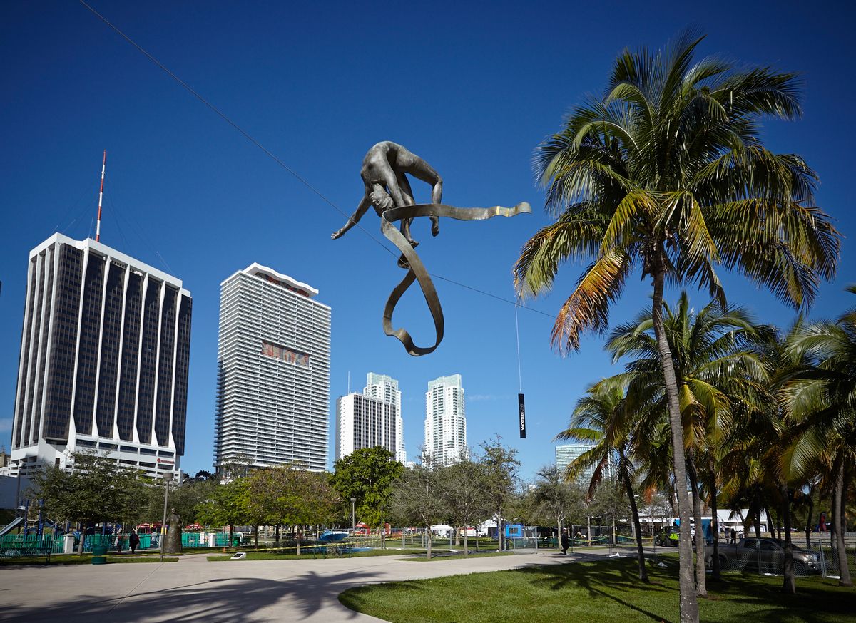 Balancing Sculptures Downtown Miami