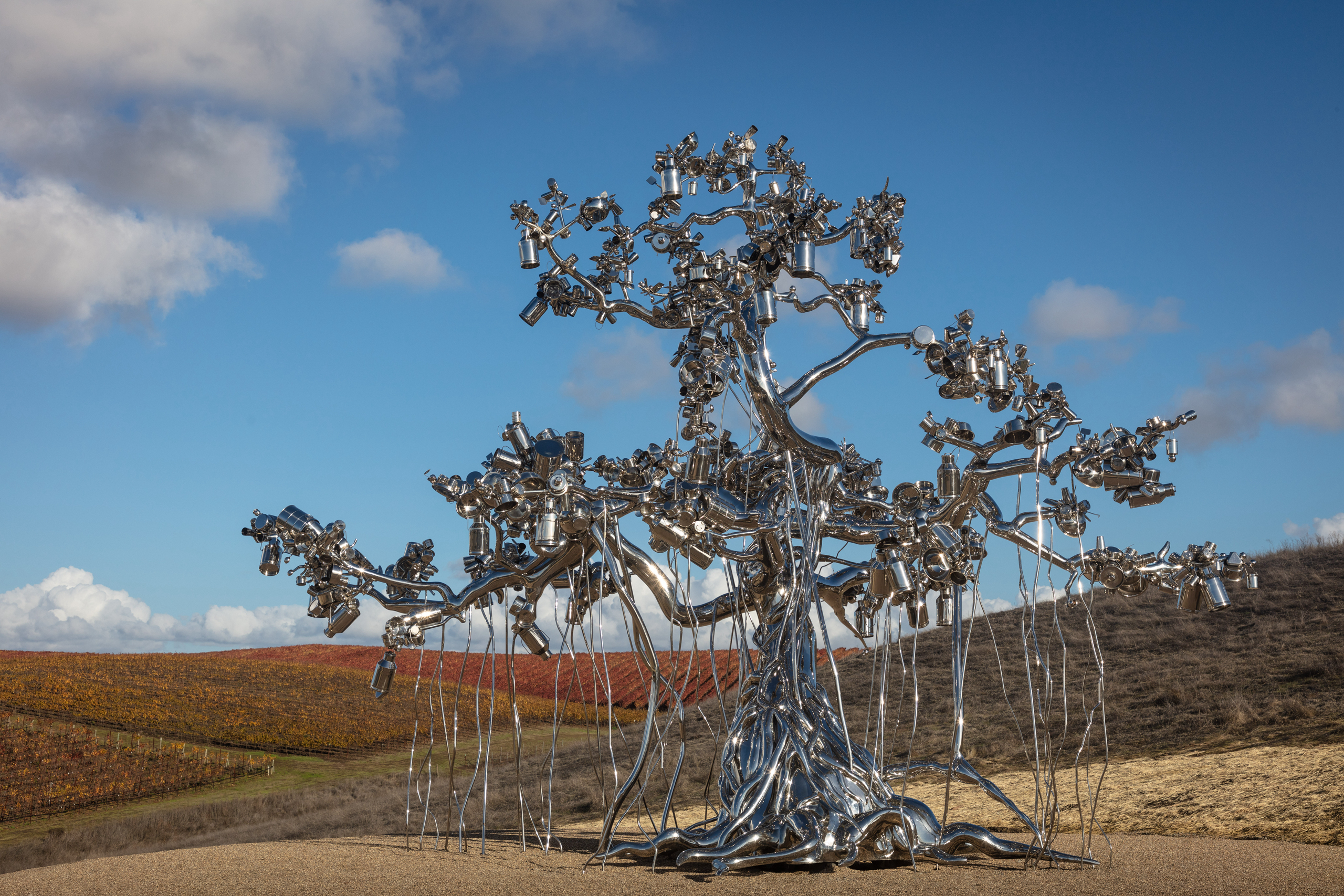 Mirror Polishing Stainless Steel Tree Sculpture-People Tree