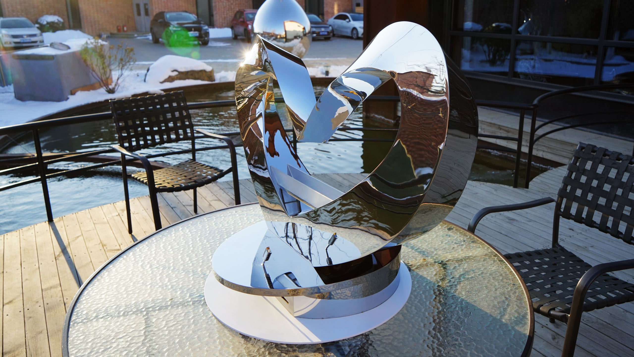 Mirror Polishing Stainless Steel Sculpture-Tradition Heart