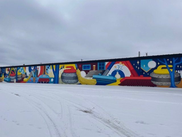 “Let’s Curl” Jasper Place Curling Club mural