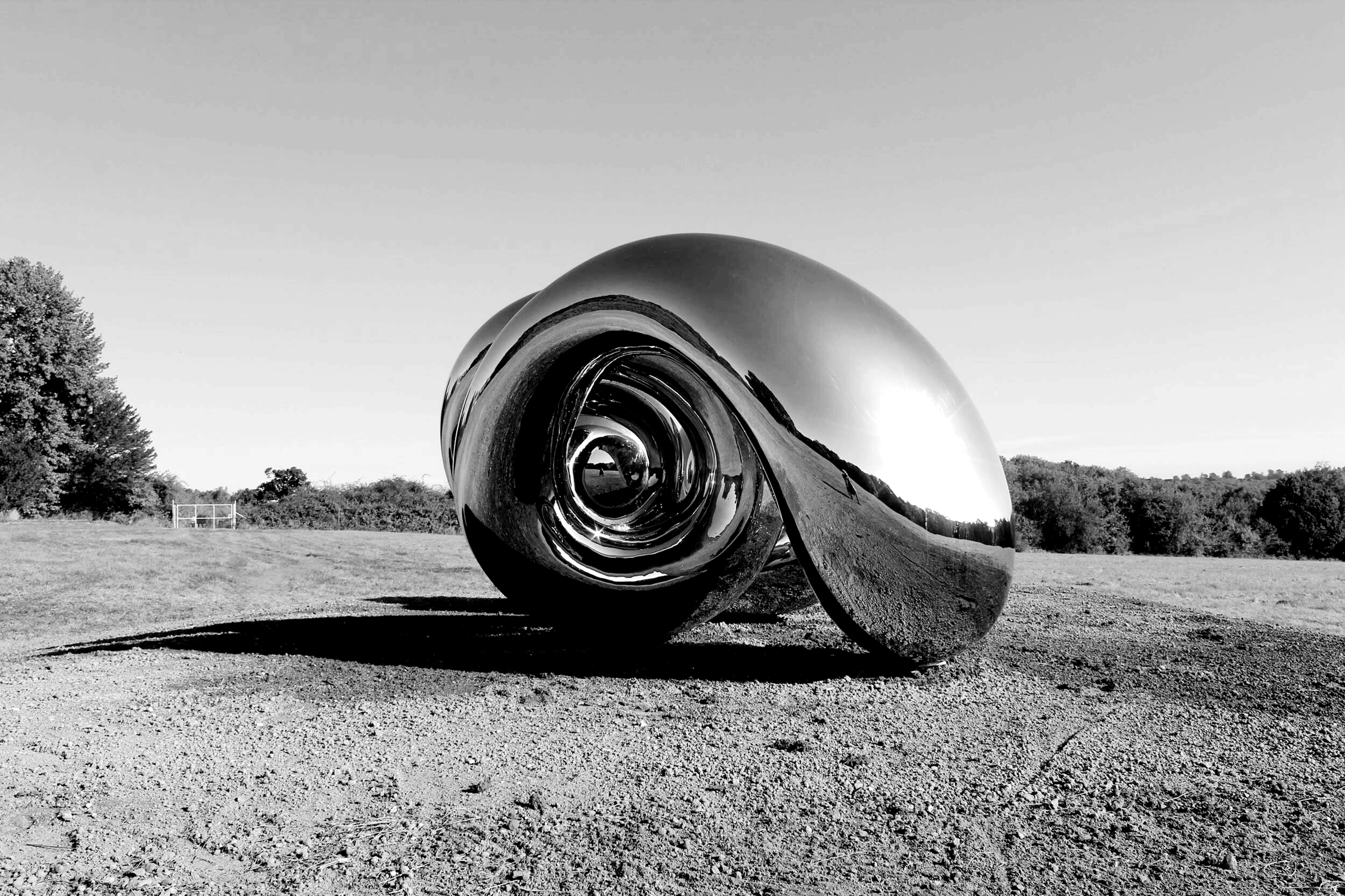 Mirror Stainless Steel Monumental Sculpture-Unwind