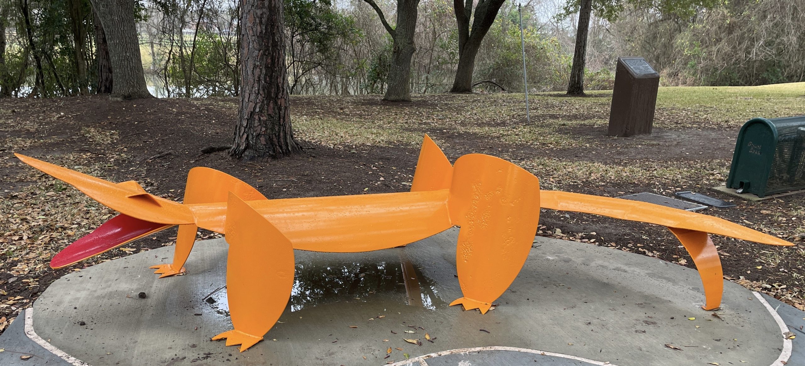 Alligator park bench