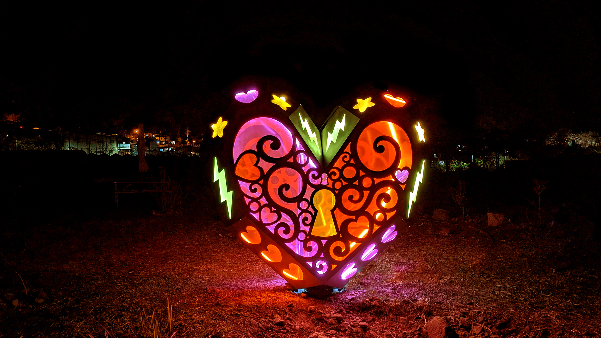 Open Your Heart light sculpture in Taiwan