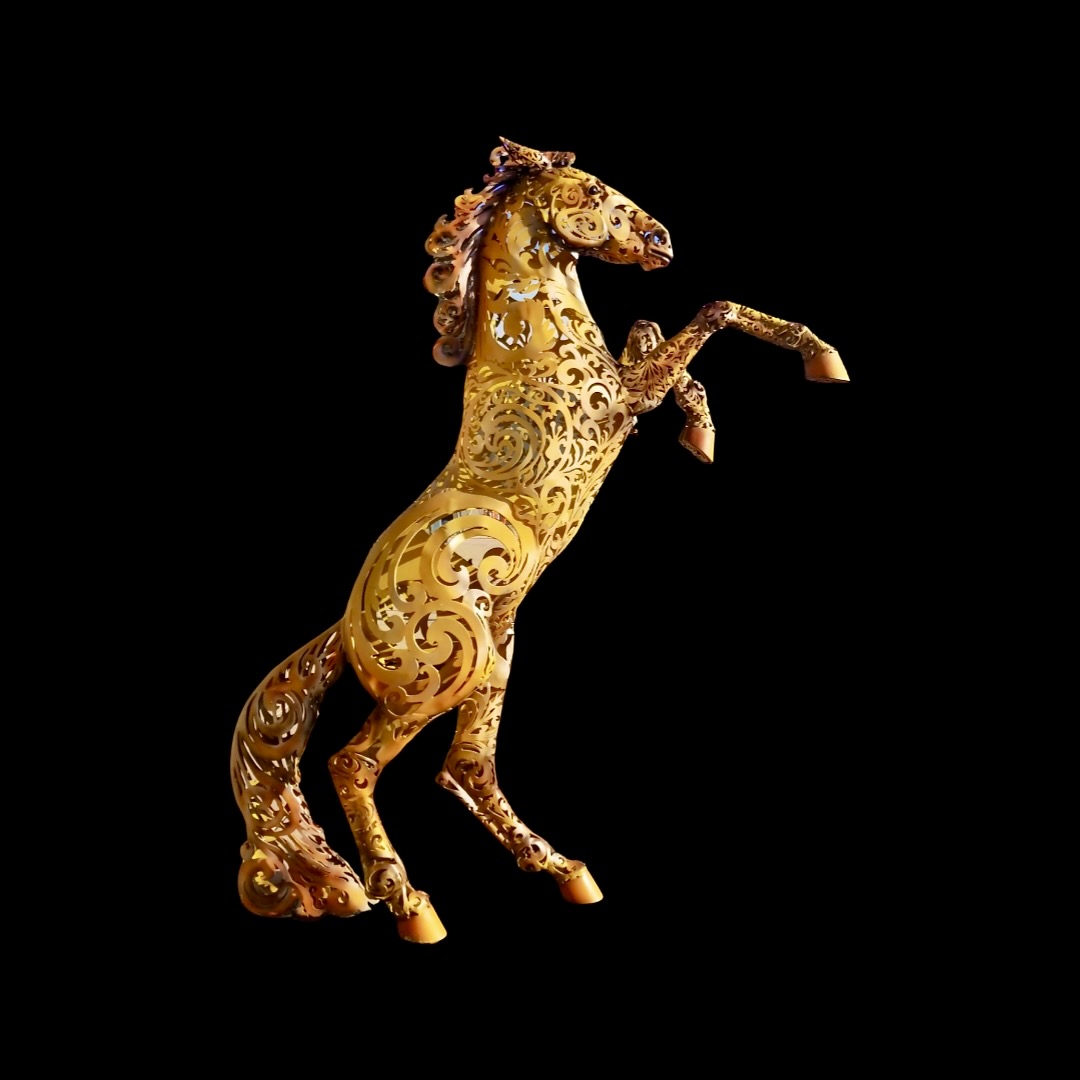 Golden Possibilities horse sculpture