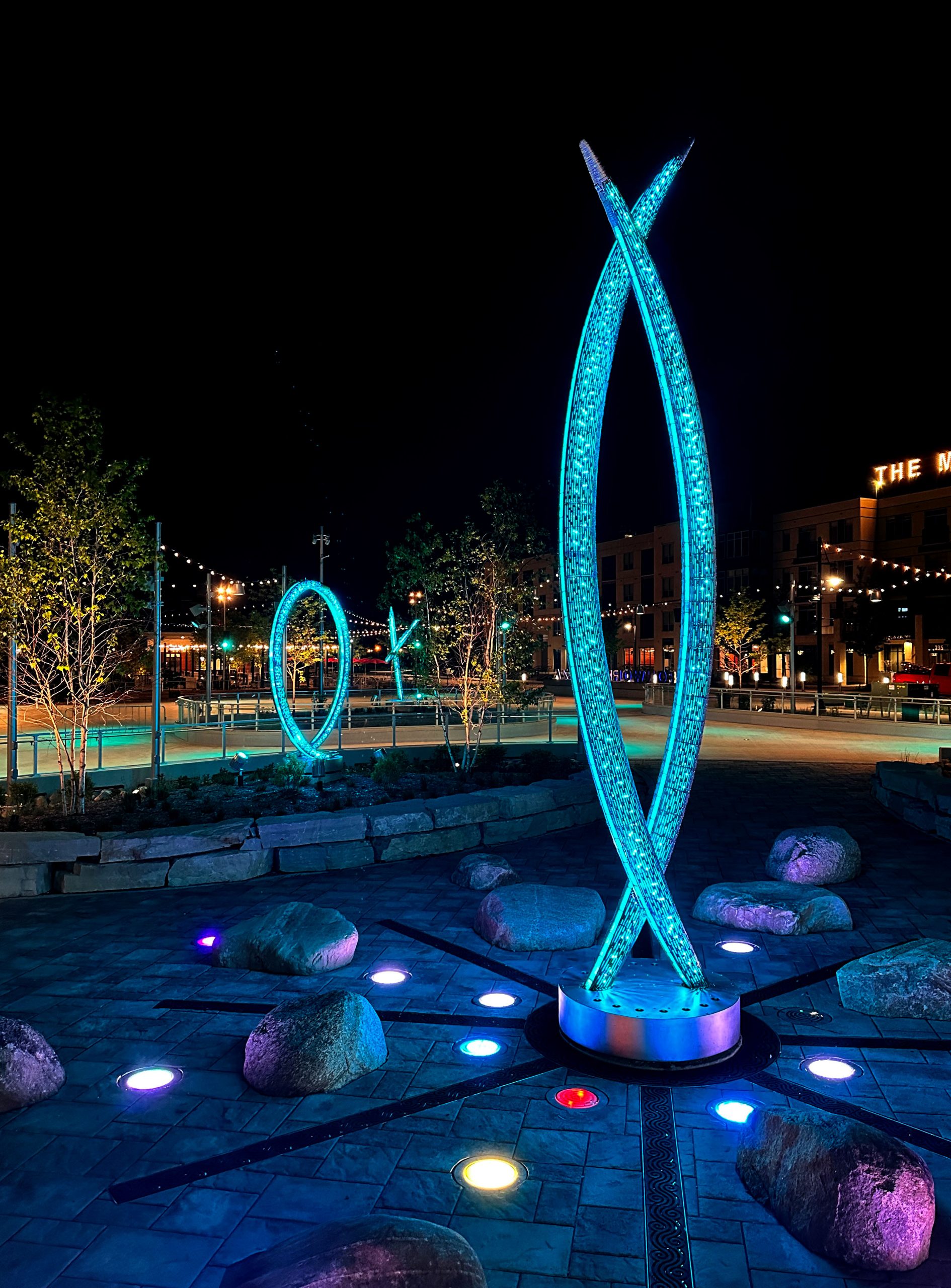 Ironworks Plaza: Illuminated Arcs