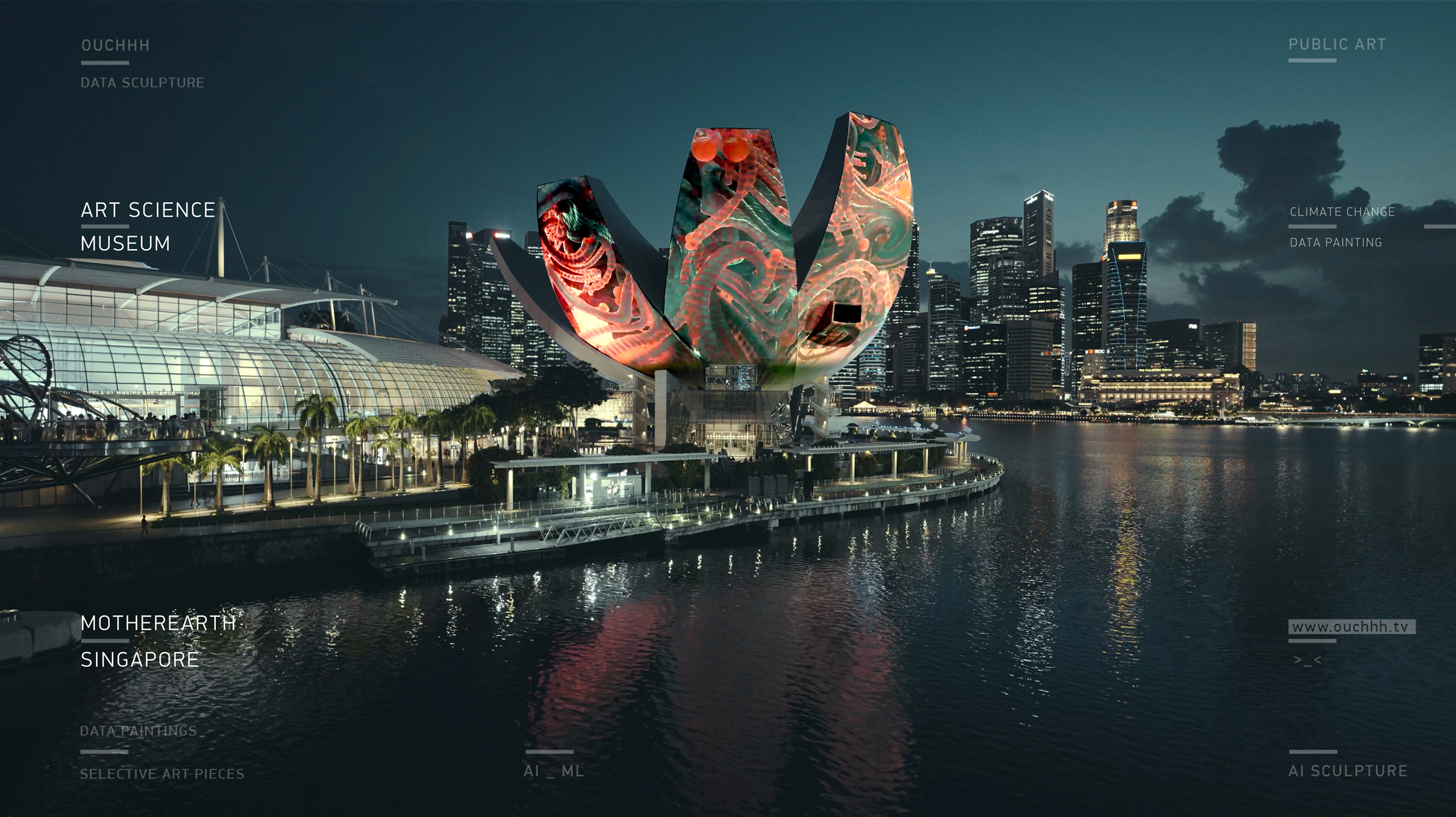 MOTHEREARTH_Climate Change AI Data Painting_Sculpture /  ART SCIENCE MUSEUM_Singapore