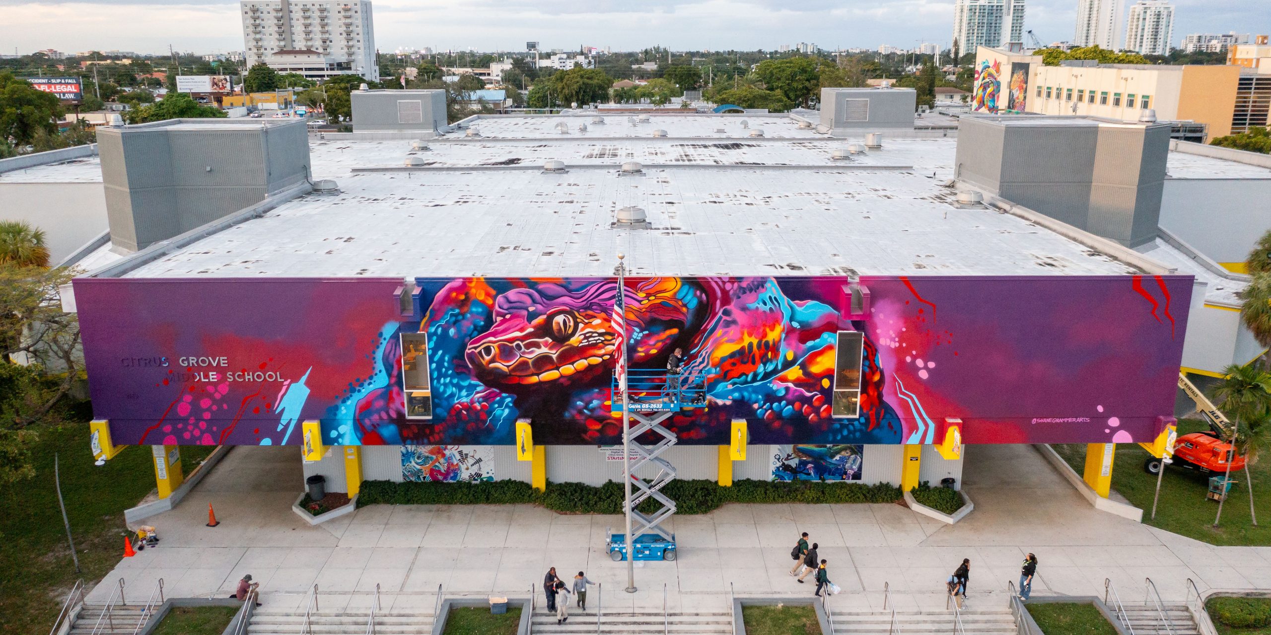 120-Foot Mural Unveiling School Spirit and Artistic Fusion in Miami